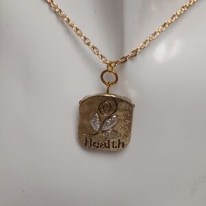 Hand Crafted Gold and Silver Necklace with Leaves Pendant